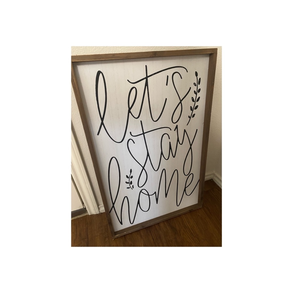 Let’s Stay Home wooden Wall Art